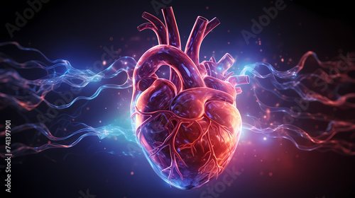 Human heart polygonal technology heart