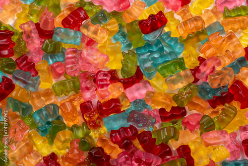 Colorful Gummibears Texture Background: A Sweet Symphony of Flavors annd Colors