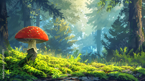 Fresh healthy mushroom