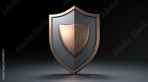 Free Download A 3d  of a shield on a black background. Generative AI. - GFXLoad