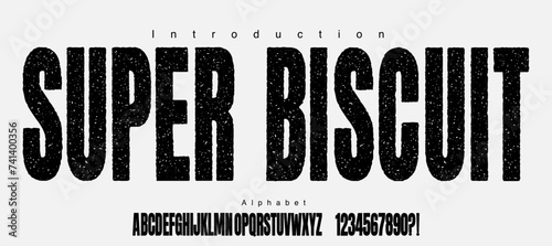 Condensed bold vector font with texture