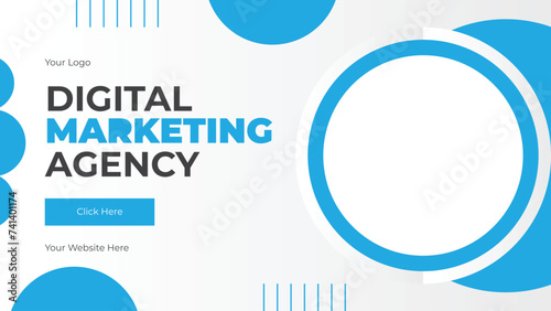 Digital Marketing Agency Editable Social Media Web Banner (ID: 741401174)