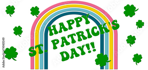 Happy St. Patrick's Day, green color lettering, holiday vector graphics, ideal for greeting cards, advertising, banners, prints, cricut, sublimation

