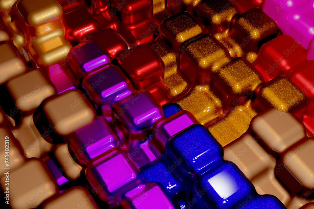 3D Rendered Colourful Cube Abstract