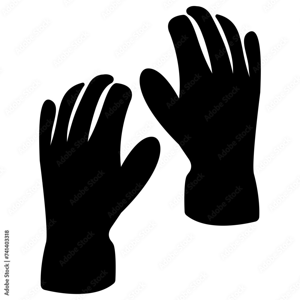 Obraz premium Solid icon design of hand gloves 