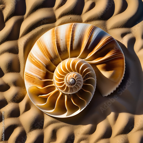Nautilus Shell on Sandy Beach