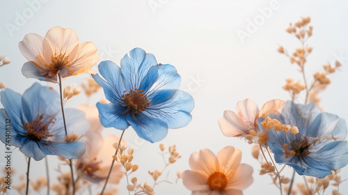 beautiful  composition with colorful flowers on white background © EvhKorn