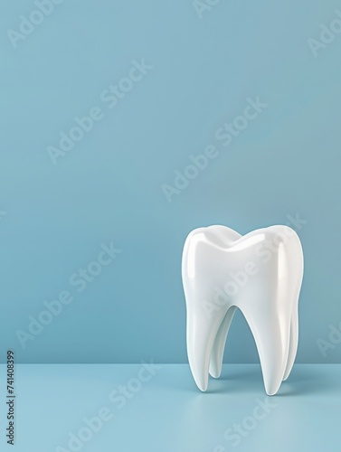 Banner featuring a 3D render of radiant white teeth on a contrasting blue backdrop, perfect for dentistry websites, oral care product promotions, or health and wellness blogs
