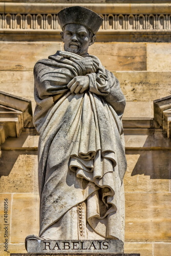 Obraz na płótnie paris, frankreich - statue von francois rabelais w salonie
