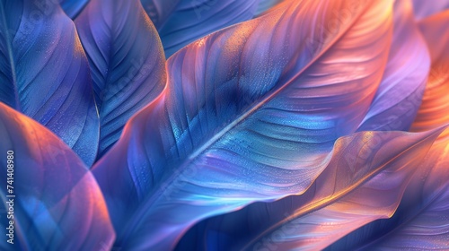 Arctic Whispers  Delicate whispers in extreme banana leaf macro  calming cool tones.