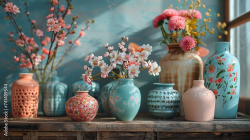 Wallpaper Mural interior design decoration and furniture with spring motifs
 Torontodigital.ca