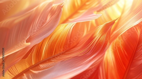 Sunset Symphony: Dry banana leaves in 3D, swirling in a symphony of calming warm hues.