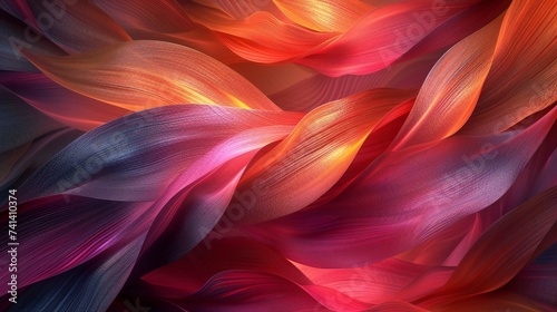 Sunset Symphony: Dry banana leaves in 3D, swirling in a symphony of calming warm hues.