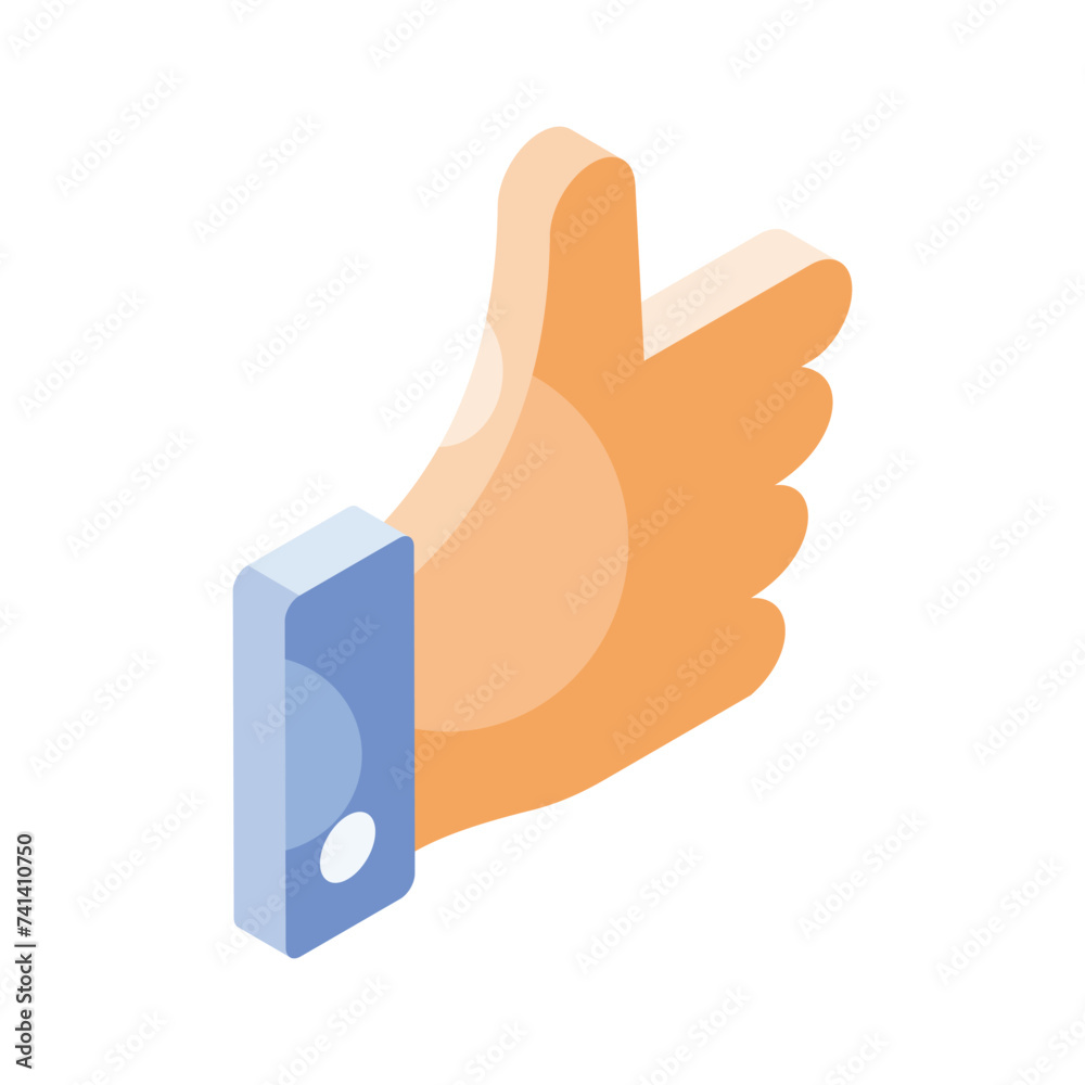 Thumbs up, an isometric icon of customer feedback ready to use vector Thumbs up, an isometric icon of customer feedback ready to use vector
