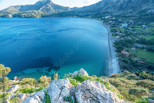 Scenic views from ancient Amos which was a settlement of ancient Caria, located near the modern town of Turunç, Marmaris, Turkey. photo