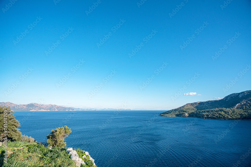 Ταπετσαρία Scenic views from ancient Amos which was a settlement of ancient Caria, located near the modern town of Turunç, Marmaris, Turkey