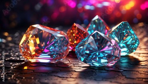 Colorful shining gemstones