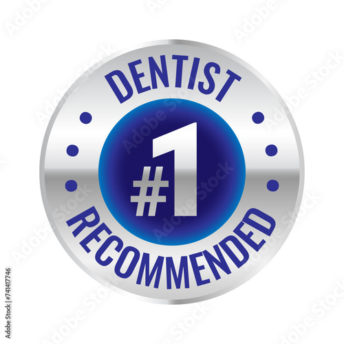 Dentist recommended approved vector icon logo badge