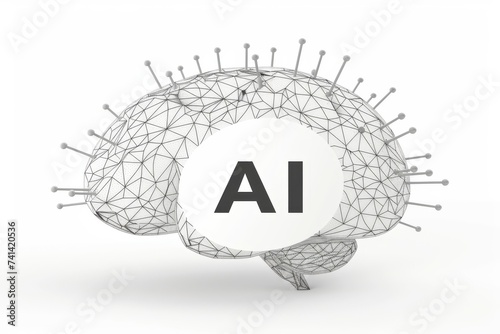 AI Brain Chip so dimm. Artificial Intelligence memory human surgical robots mind circuit board. Neuronal network doping smart computer processor dose reduction ct photo