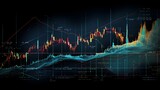 A composite image showing a magnified section of a stock graph highlighting the intricate details of market movements.