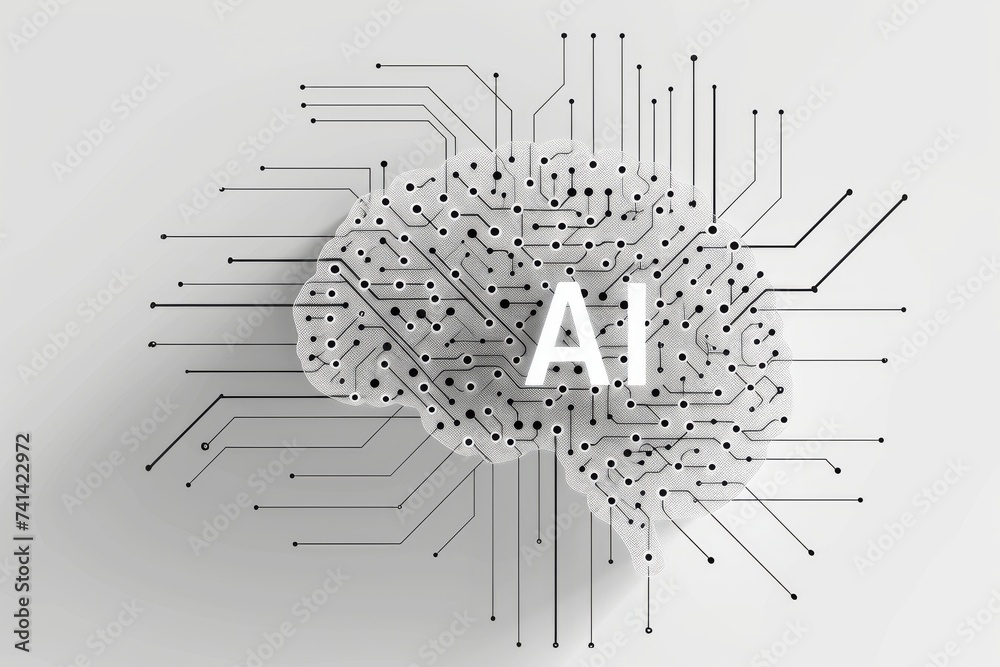 AI Brain Chip wafer bonding. Artificial Intelligence cd human neural ...