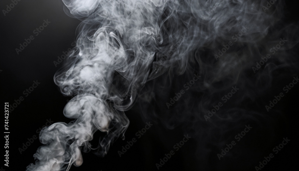 Smoke isolated on black background; motion of light; dark mood Smoke isolated on black background; motion of light; dark mood
