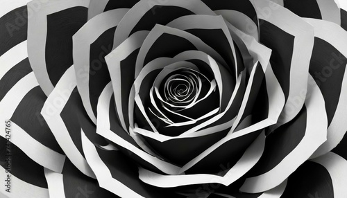 Abstract background in black and white with a rose shape