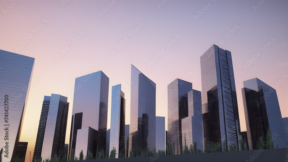 The background of the densely towering buildings of the city generative ai The background of the densely towering buildings of the city generative ai