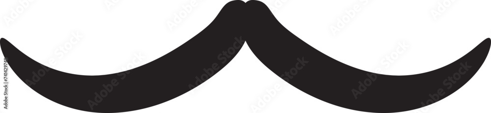 Moustache vector icon. Black retro style mustache. Shave barber vintage man face - obrazy, fototapety, plakaty 