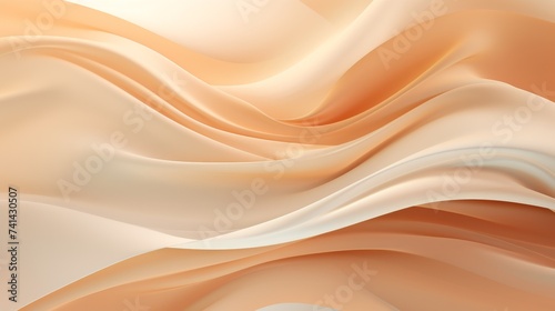 Abstract creative background of soft silky waves over beige background