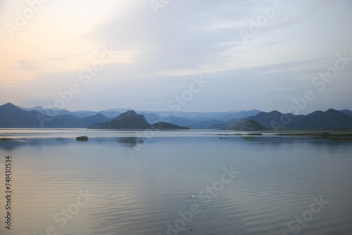 Evening landscape with Lake Skadar, Montenegro.