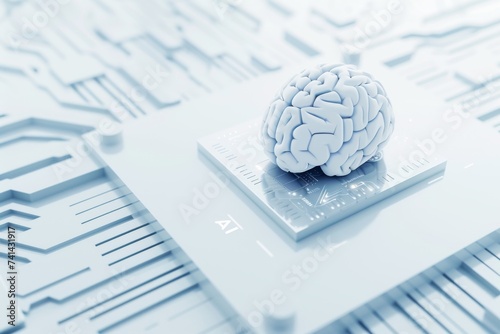 AI Brain Chip brain health research. Artificial Intelligence indium phosphide mind health it axon. Semiconductor neurological testing circuit board cingulate sulcus