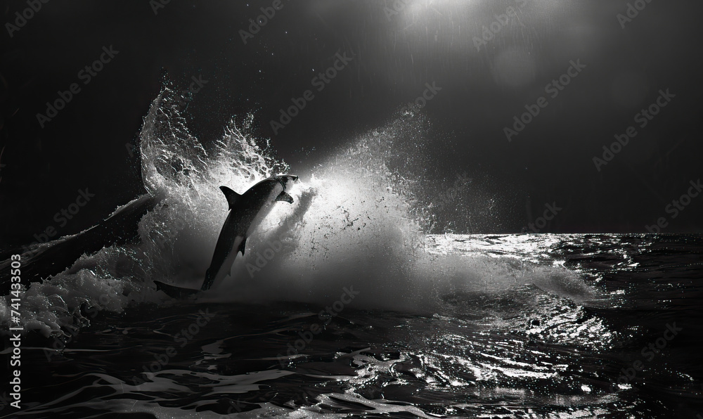 Beautiful black and white monochrome natural high-end action shot of ...