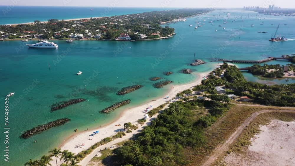 Aerial view of Peanut Island marina and boats, Peanut Island, Riviera Beach, Florida, United States. Aerial view of Peanut Island marina and boats, Peanut Island, Riviera Beach, Florida, United States.