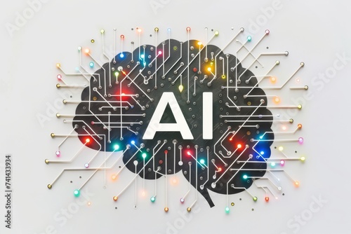 AI Brain Chip neurological diagnosis. Artificial Intelligence free electron laser mind logistics management axon. Semiconductor synaptic processor circuit board mimd