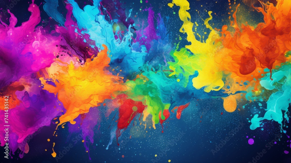 Colorful marble paint ink splash creating a vibrant background texture for design projects