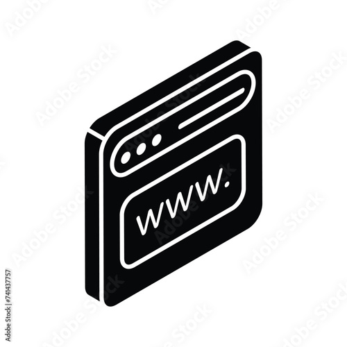 Web address isometric vector design, isolated on white background