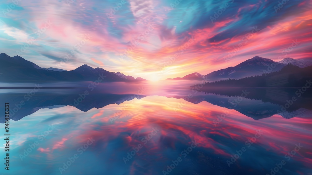 Sonic Spectrum Melodic Mirage A Beautiful Sunset Painting Over a Lake Sonic Spectrum Melodic Mirage A Beautiful Sunset Painting Over a Lake