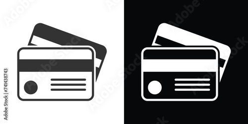 Credit cards icon on black and white