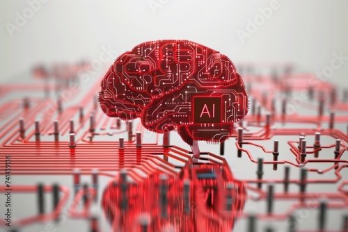 AI Brain Chip amygdala. Artificial Intelligence deposition mind neuromorphic computing platform axon. Semiconductor brain health supplements circuit board data mining