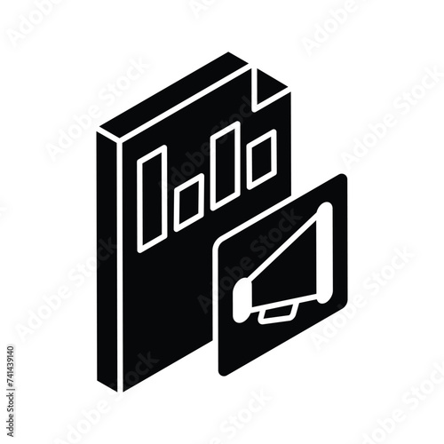 Creatively Designed marketing analysis isometric vector design