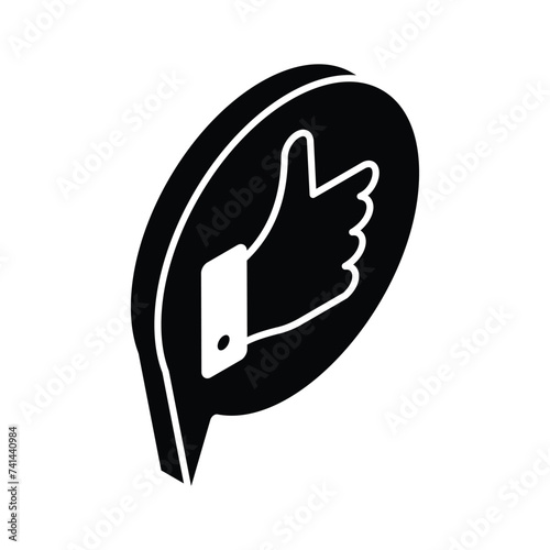 Thumbs up, an isometric icon of customer feedback ready to use vector, editable style