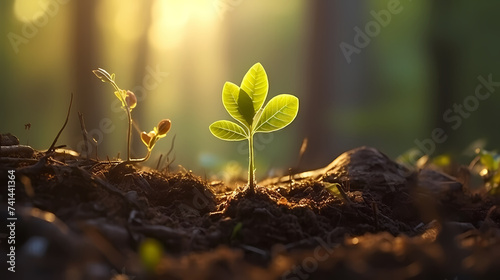 Seed planting and planting, newborn or greenery concept