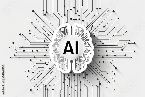 AI Brain Chip jarvis march. Artificial Intelligence mental resilience mind wafer inspection axon. Semiconductor graded potential circuit board field effect transistor photo