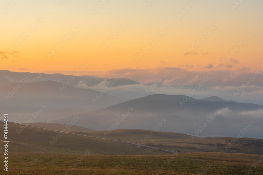 Various images from the Black Sea plateaus mountain peaks plateau houses clouds streams waterfalls lakes day and sunset colors