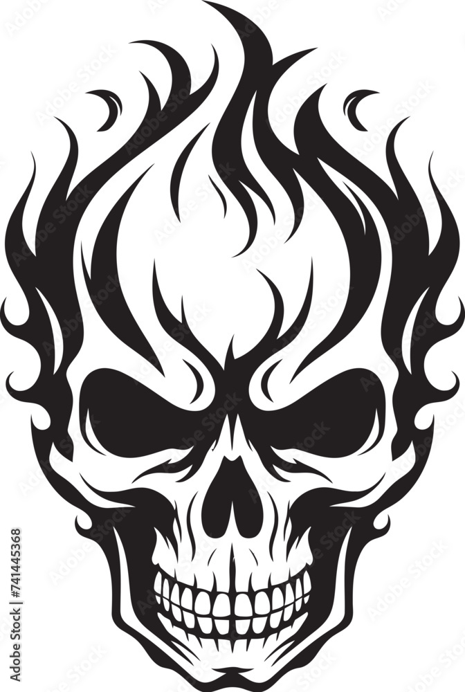 Charred Countenance The Flaming Skulls Face