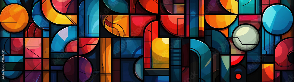 Modernist Stained Glass Tapestry