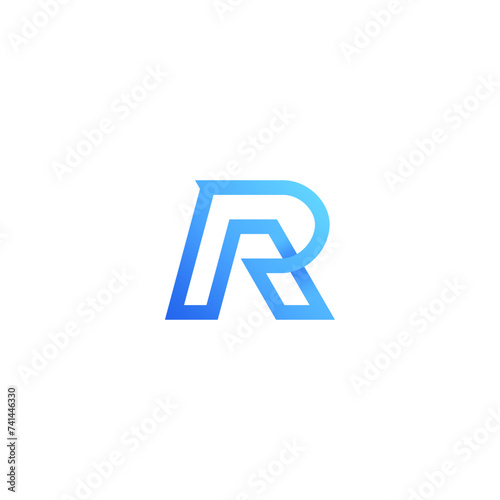Letter RA or AR with simple line concept logo vector icon