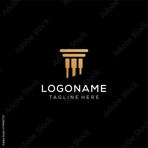 museum  piano. or music galery logo concept vector icon