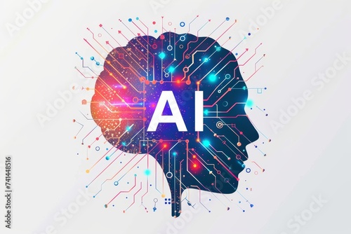 AI Brain Chip octa core processor. Artificial Intelligence fairness in ai mind default mode network axon. Semiconductor cloud certification circuit board pcb components photo